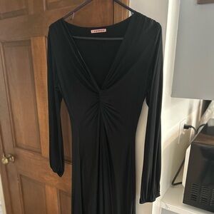 Velvet Black Long Sleeve Dress